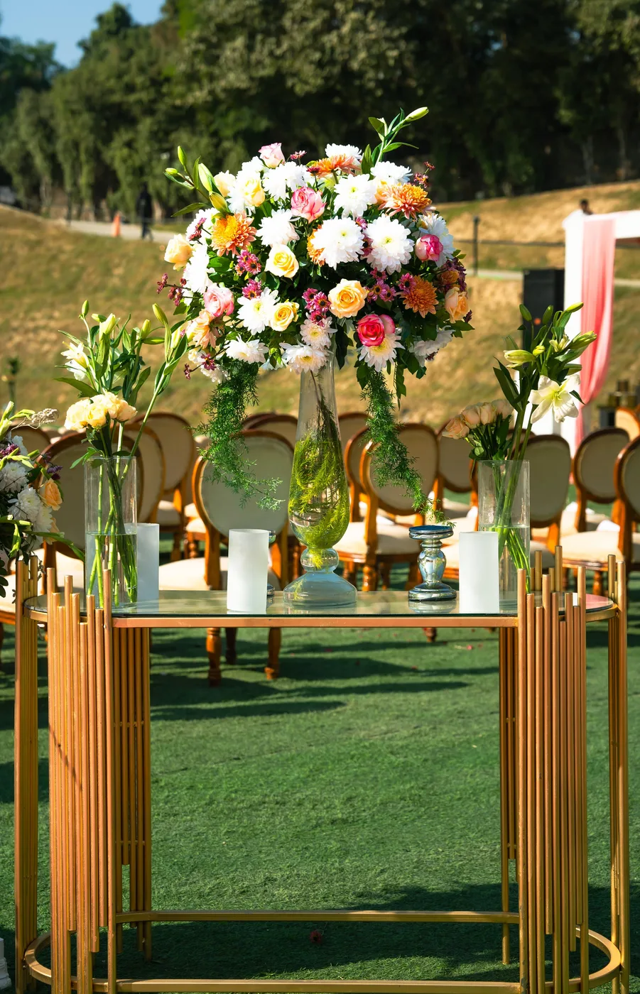 Lawn wedding décor by Designs by Aayushi, New Delhi